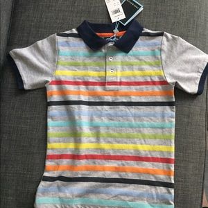 Andy & Evan grey, striped polo boys shirt